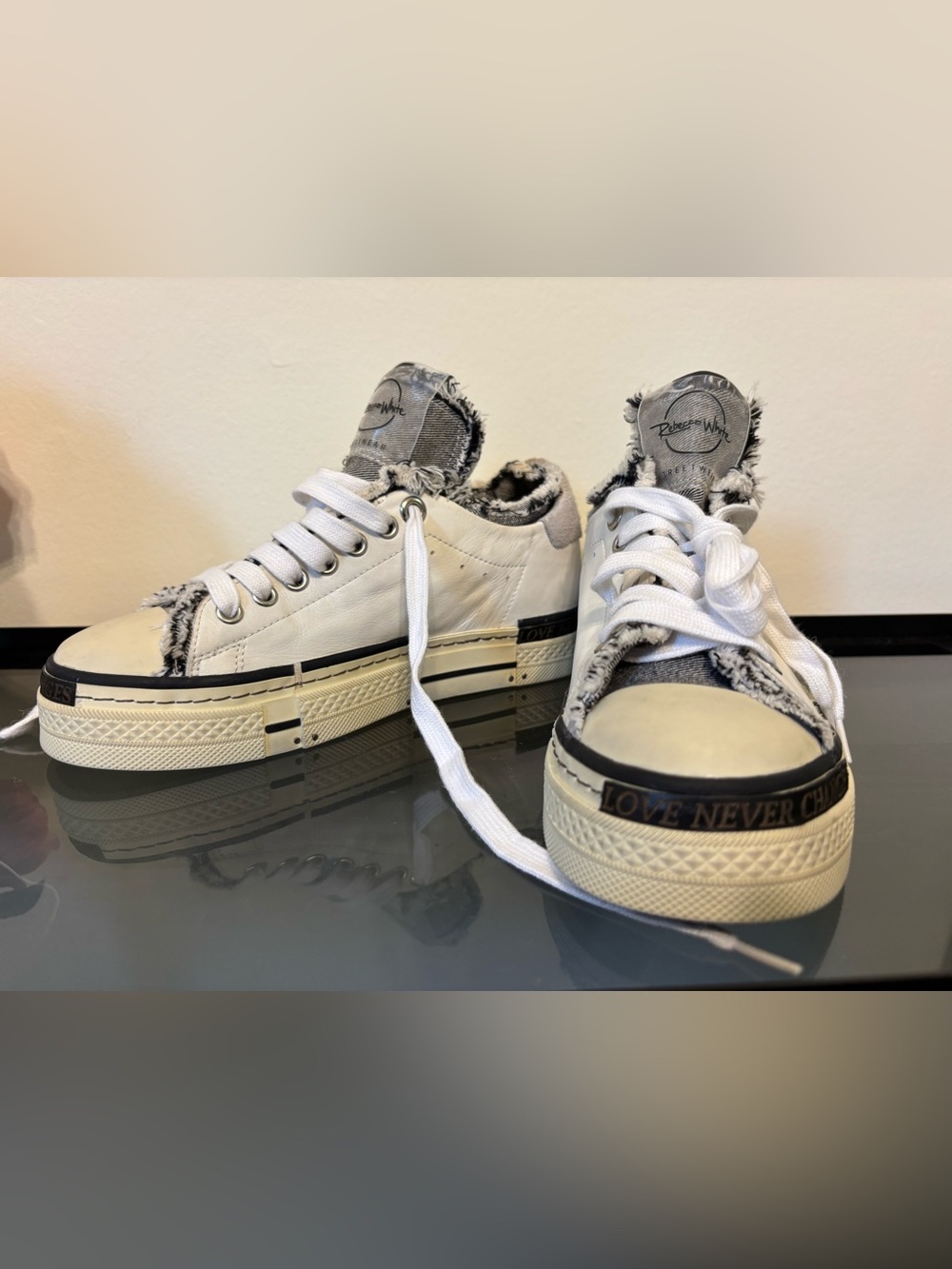 Platform Low-Top Sneakers with Faux-Sherpa Trim - White